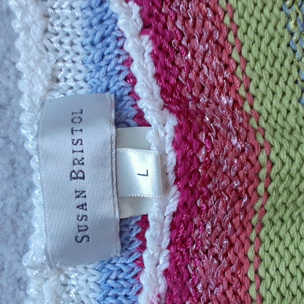 Susan Bristol Pullover Multi-Colored Striped Swea… - image 3